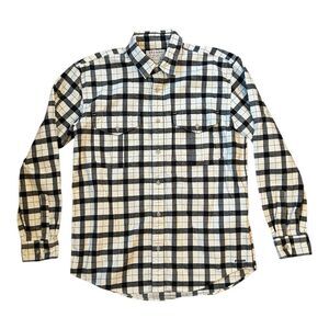 CC Filson Alaskan Guide Flannel Shirt Mens Medium White Black Plaid Button Down